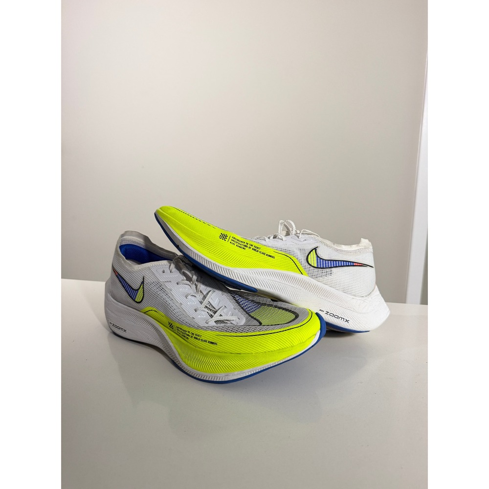 Nike ZoomX Vaporfly Next% 2 Mens Size 12 White Volt Running Shoes CU4111-103